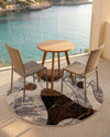 Urban Terrace Collection Area Rug -  Garden Round Brown and White  lifestyle 67