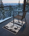 Garden Festivity Collection Area Rug - Evergreen Rectangle Black and White  lifestyle 55