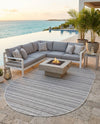 Seaside Stripes Collection Area Rug -  Boardwalk (Beige) Oval Beige  lifestyle 22