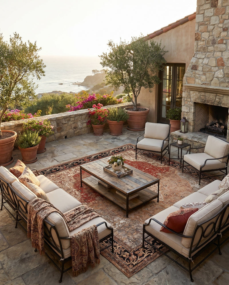 Patio Heritage Collection Area Rug -  Gazebo Square Multi  lifestyle 54