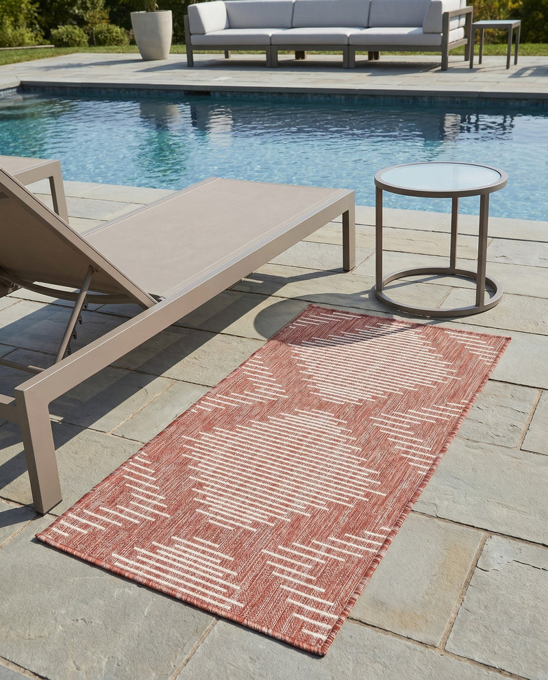 Urban Terrace Collection Area Rug -  Chelsea (Rust Red) Runner Rust Red  lifestyle 74