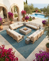 Seaside Serenity Collection Area Rug - Veranda (Teal) Square Teal  lifestyle 38