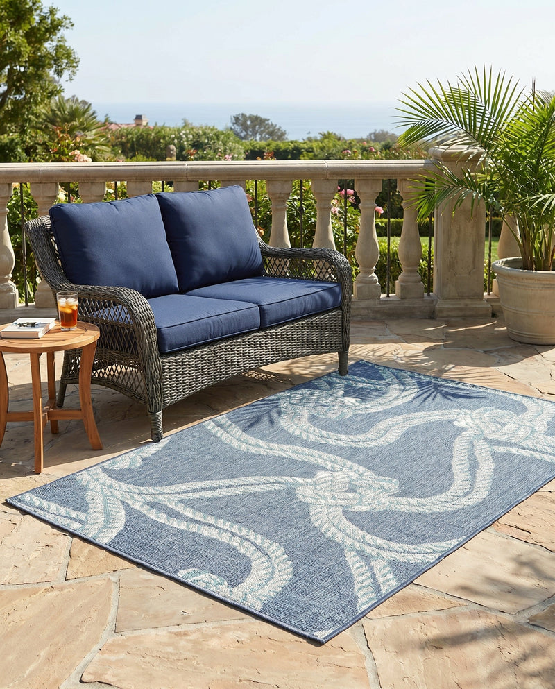 Seaside Haven Rugs Collection Area Rug -  Boardwalk Rectangle Navy Blue  lifestyle 12