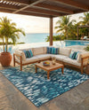Seaside Haven Rugs Collection Area Rug -  Wavecrest Rectangle Blue  lifestyle 11