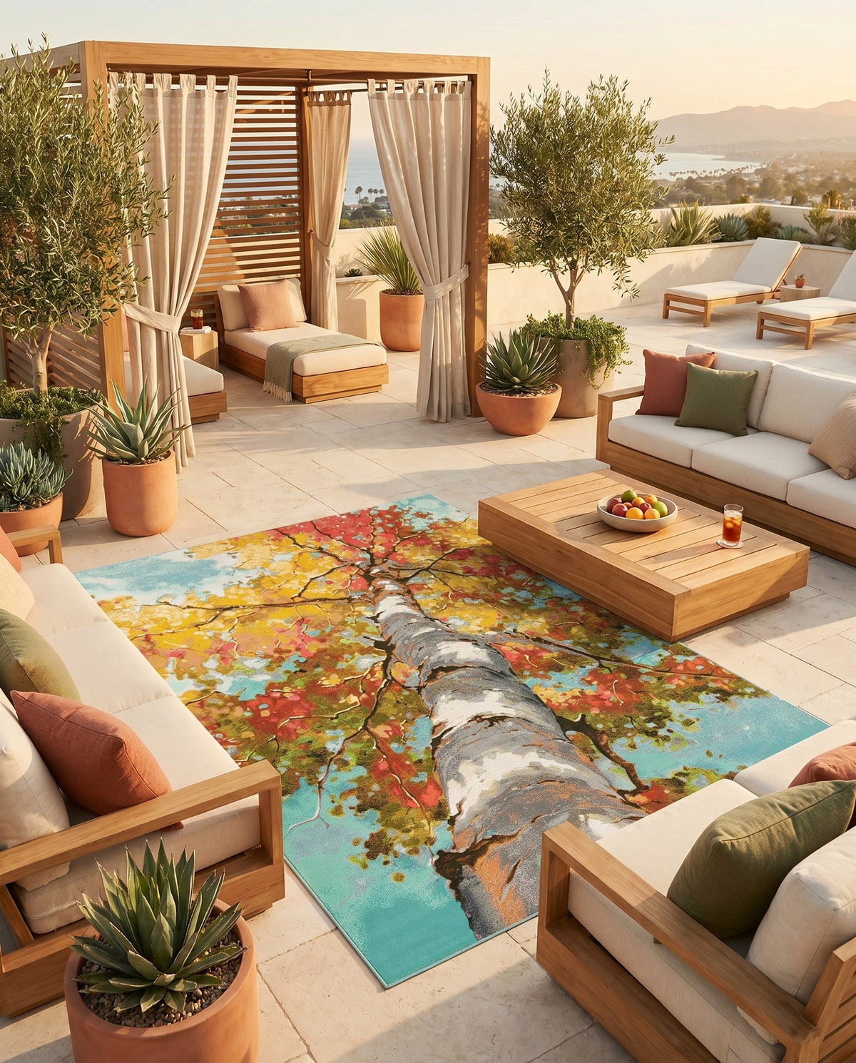 Seaside Blooms Collection Area Rug - Eden Rectangle Multi  lifestyle 21