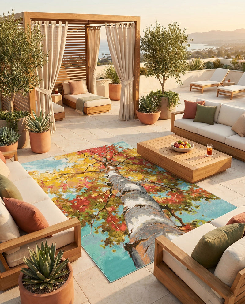 Seaside Blooms Collection Area Rug - Eden Rectangle Multi  lifestyle 21