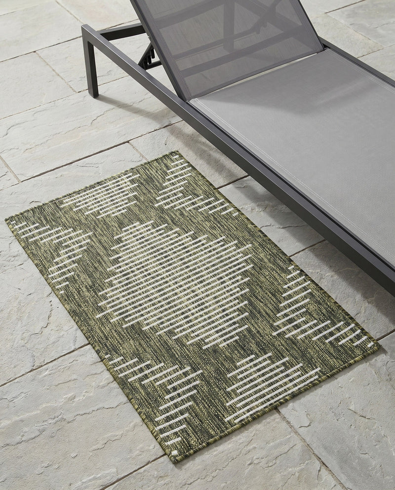 Urban Terrace Collection Area Rug -  Chelsea (Green) Rectangle Green  lifestyle 32