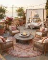 Patio Heritage Collection Area Rug -  Augusta (Rust Red) Round Rust Red  lifestyle 51