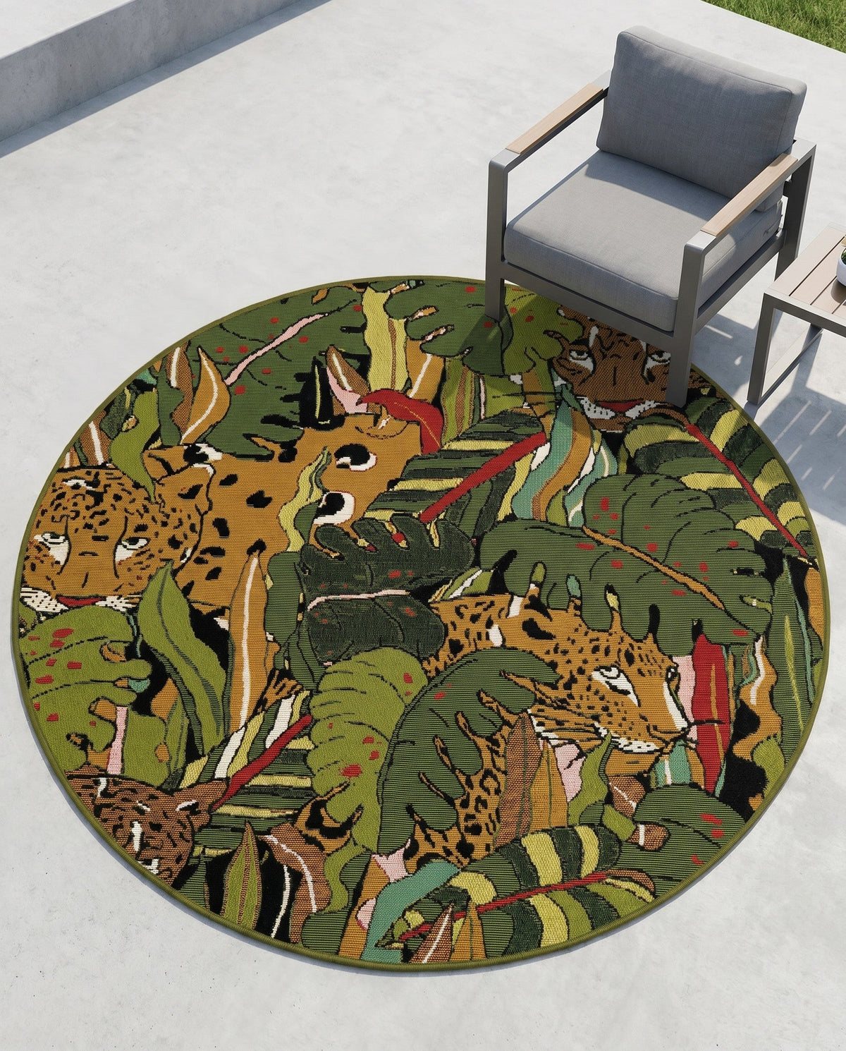 Seaside Blooms Collection Area Rug -  Sorrento Round Green  lifestyle 65