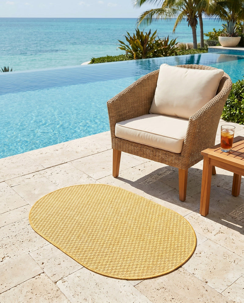 Seaside Serenity Collection Area Rug - Veranda (Corn Harvest Yellow) Oval Corn Harvest Yellow  lifestyle 27