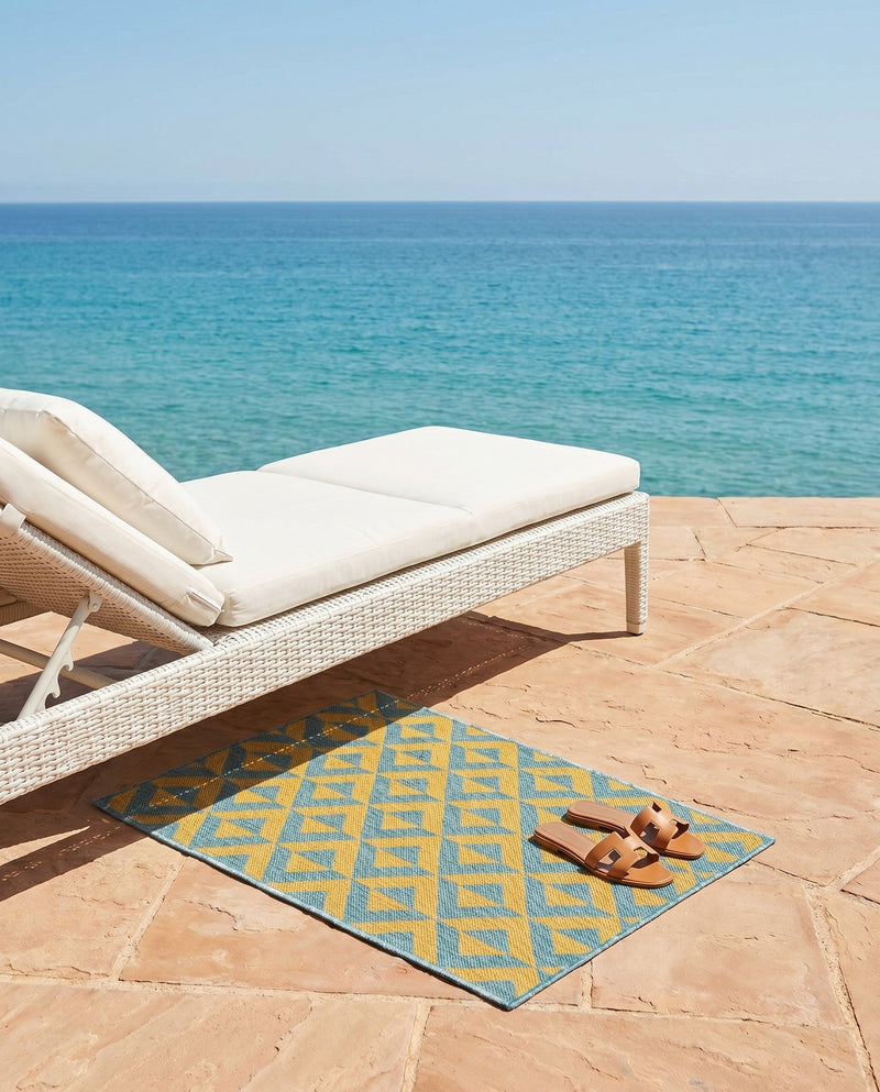 Urban Oasis Rugs Collection Area Rug -  Highrise (Yellow and Aqua) Rectangle Yellow and Aqua  lifestyle 18