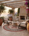 Patio Heritage Collection Area Rug - Veranda Round Multi  lifestyle 52