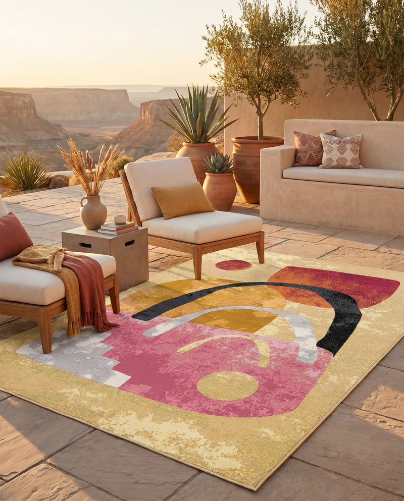 Urban Terrace Collection Area Rug -  Skyline Rectangle Multi  lifestyle 15