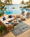 Seaside Haven Rugs Collection Area Rug -  Anchorage Rectangle Blue  lifestyle 22