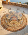 Patio Heritage Collection Area Rug -  Pergola Round Blue and Light Brown  lifestyle 66