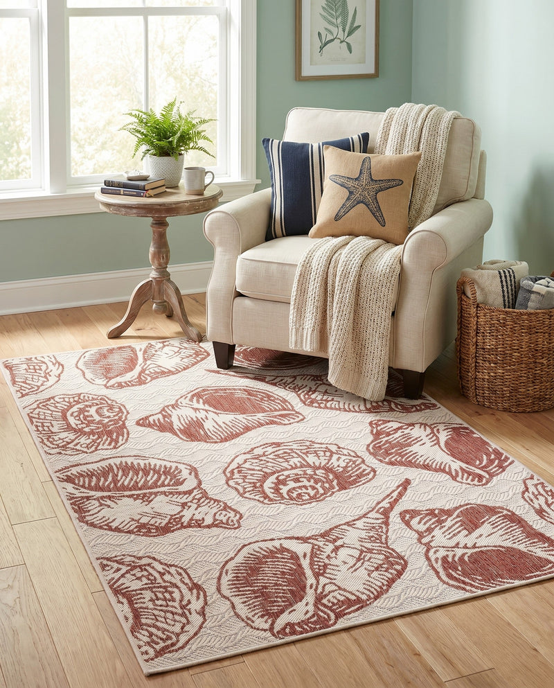 Seaside Haven Rugs Collection Area Rug -  Lighthouse (Ivory Rust Red) Rectangle Ivory Rust Red  lifestyle 19