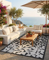 Urban Terrace Collection Area Rug -  Mercer Rectangle Black and White  lifestyle 18