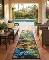 Seaside Blooms Collection Area Rug -  Grove Runner Multi  lifestyle 54