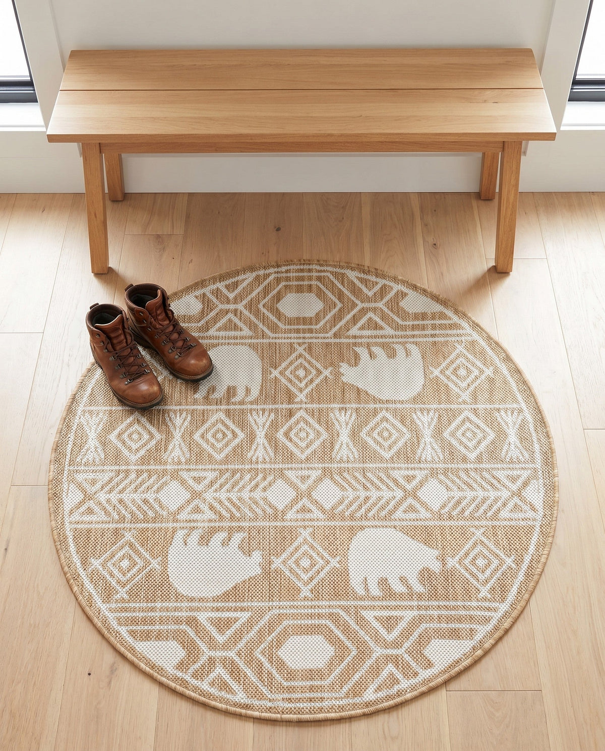 Mesa Oasis Rugs Collection Area Rug - Sundown Round Taupe  lifestyle 163