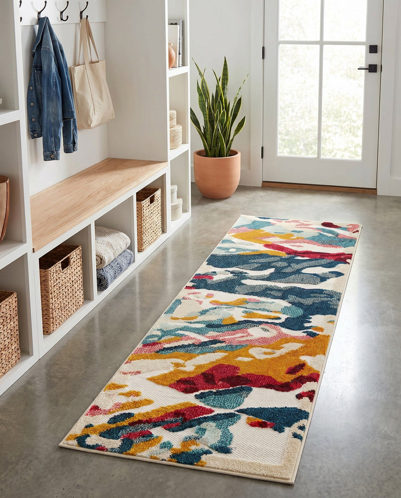 Outdoor Marrakesh Collection Area Rug -  Meknes Runner Multi  lifestyle 30