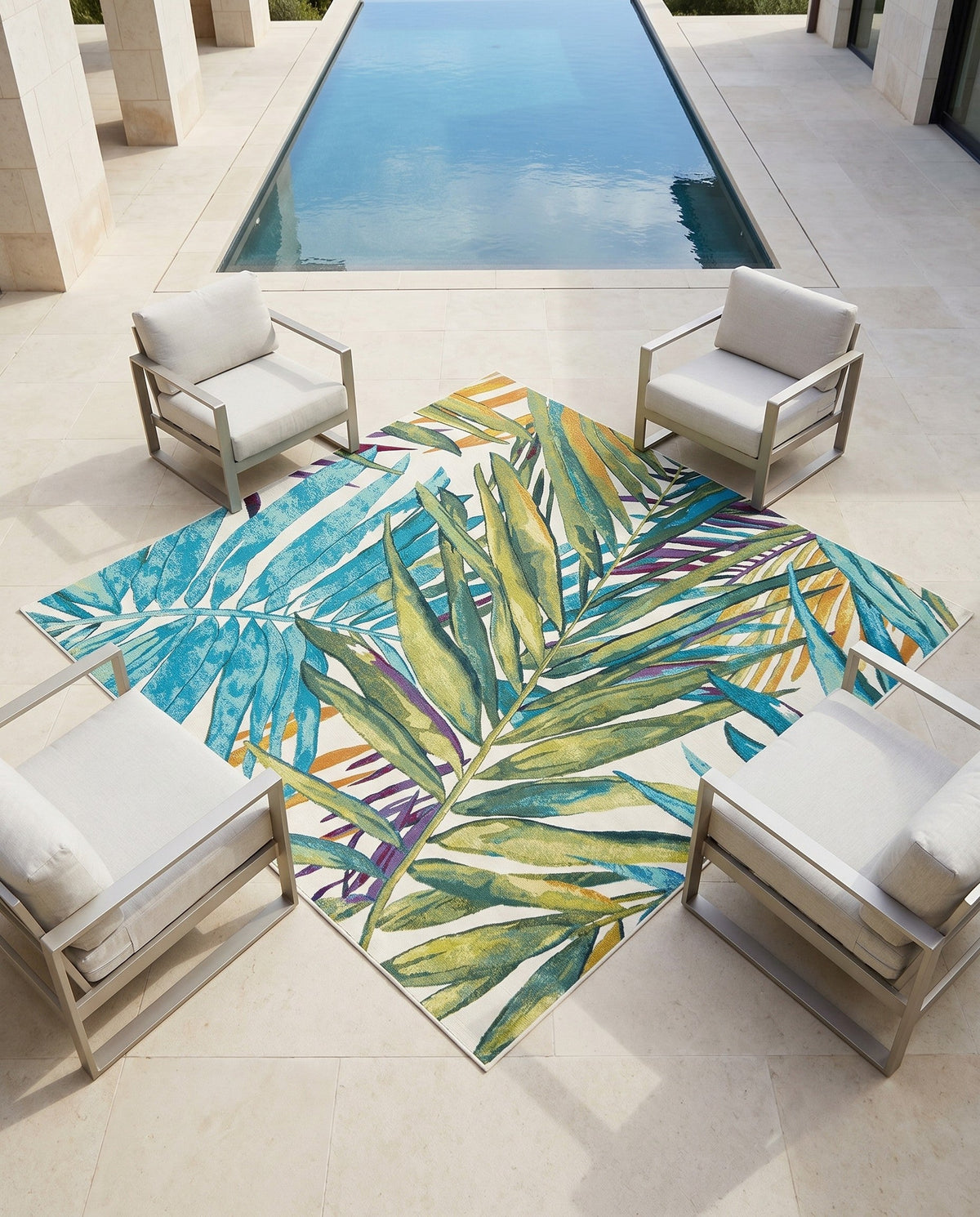 Seaside Blooms Collection Area Rug -  Arcadia Square Multi  lifestyle 113