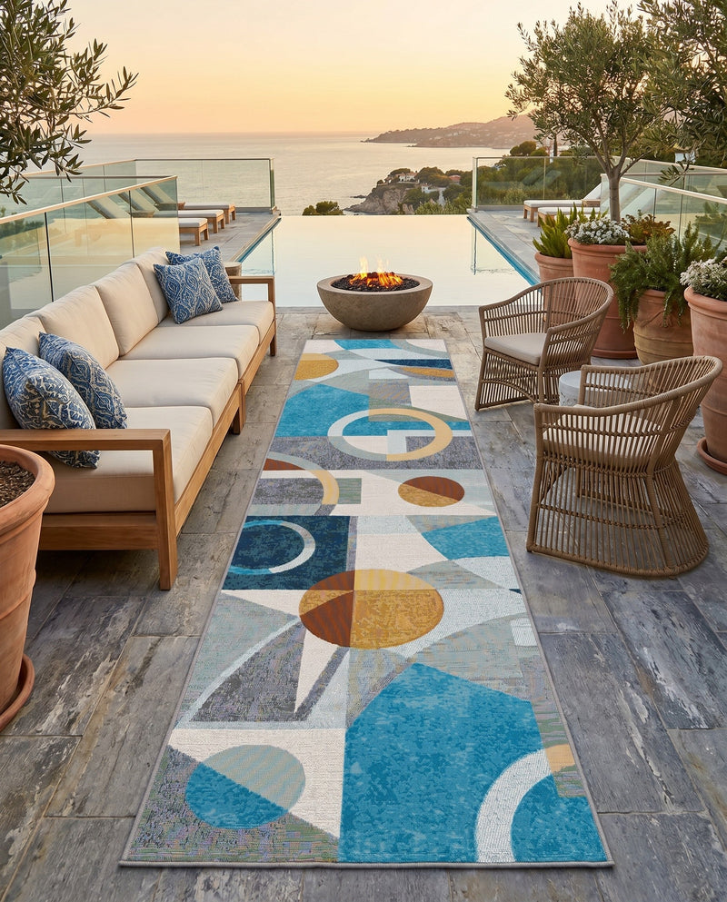 Urban Terrace Collection Area Rug -  Loggia Runner Multi  lifestyle 38