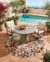 Outdoor Marrakesh Collection Area Rug -  Oujda Round Multi  lifestyle 73