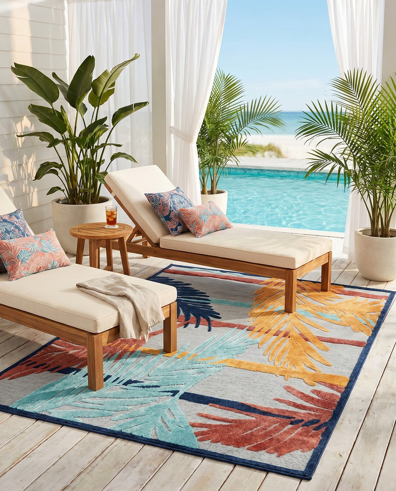 Caribbean Terrace Collection Area Rug - Antigua Rectangle Gray  lifestyle 21