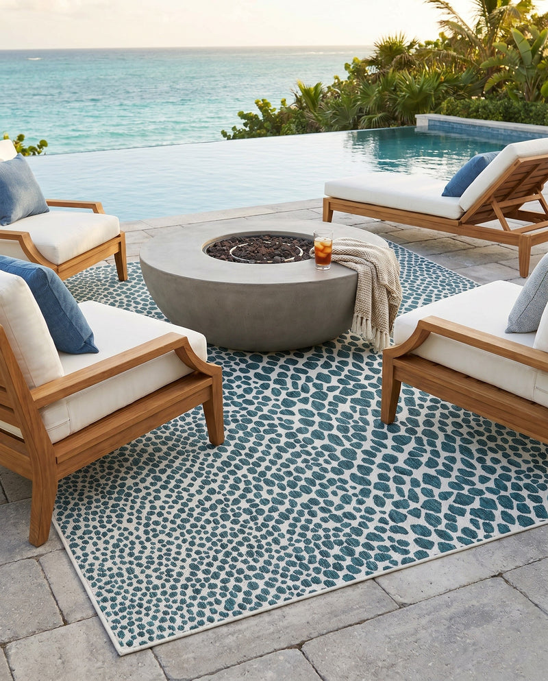 Urban Oasis Rugs Collection Area Rug -  Terrace (Teal) Rectangle Teal  lifestyle 7