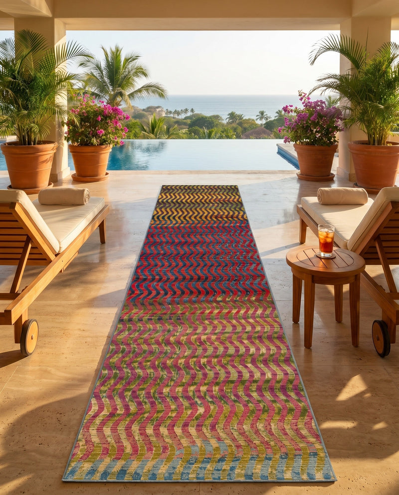 Urban Terrace Collection Area Rug -  Walkway Runner Multi  lifestyle 33