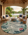 Seaside Blooms Collection Area Rug -  Paradise Round Multi  lifestyle 59
