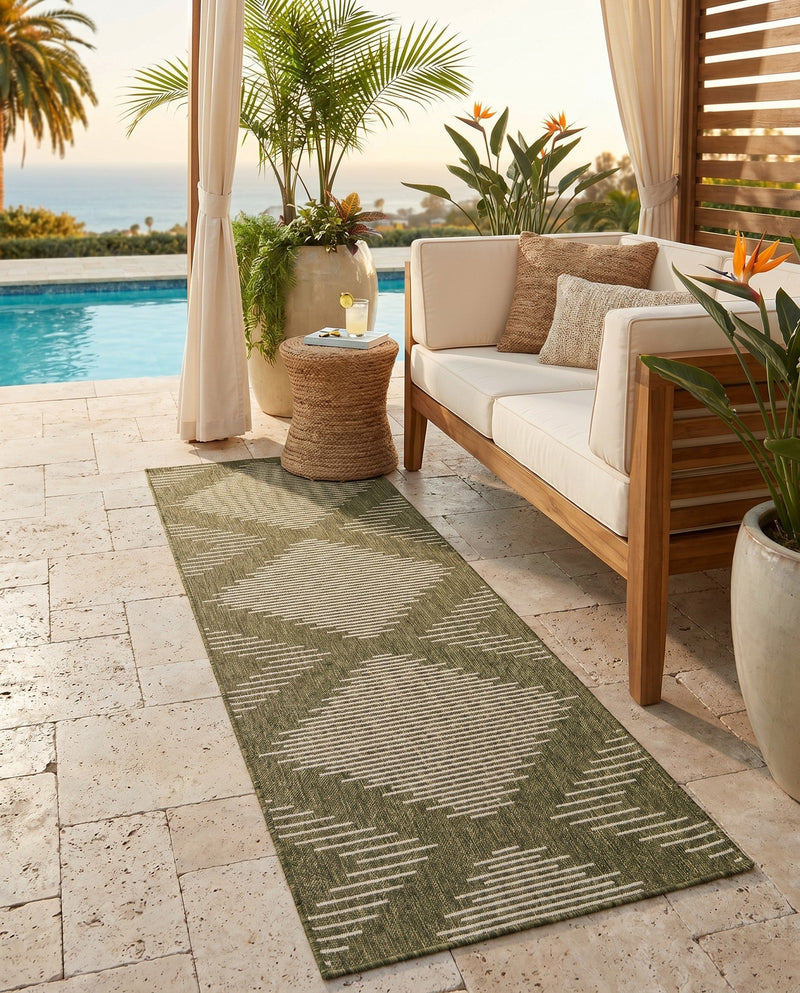 Urban Terrace Collection Area Rug -  Chelsea (Green) Runner Green  lifestyle 41