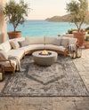 Patio Heritage Collection Area Rug -  Augusta (Charcoal) Rectangle Charcoal  lifestyle 12