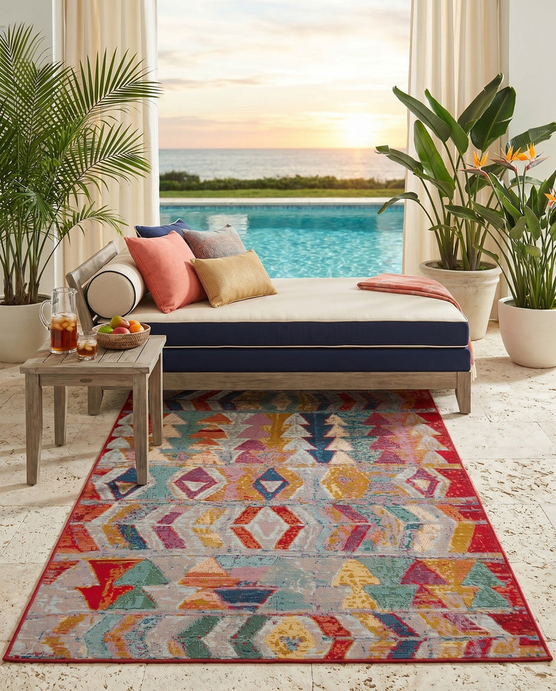 Urban Terrace Collection Area Rug -  Arcade Rectangle Multi  lifestyle 29