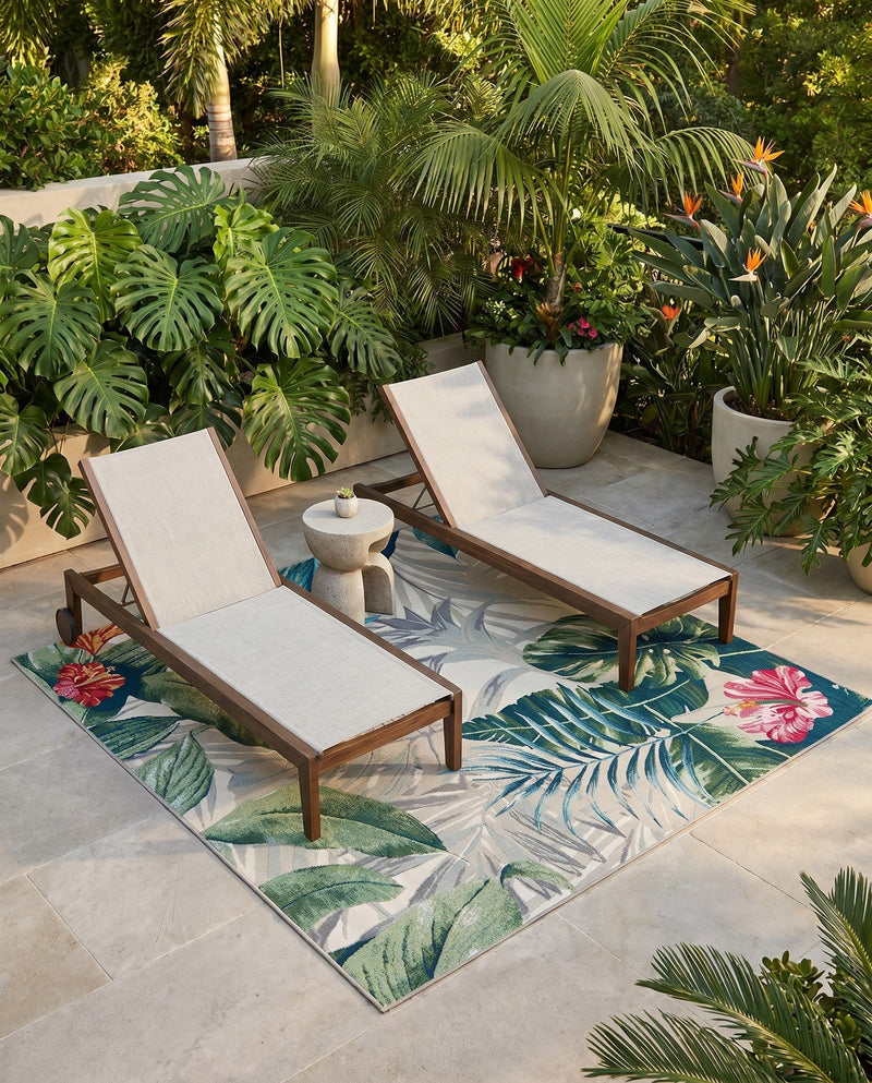 Seaside Blooms Collection Area Rug -  Paradise Square Multi  lifestyle 55