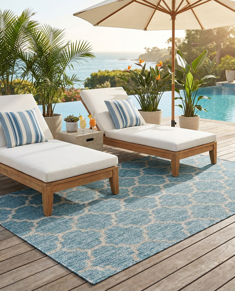 Savannah Pergola Collection Area Rug - Arbor (Aquamarine) Rectangle Aquamarine  lifestyle 13
