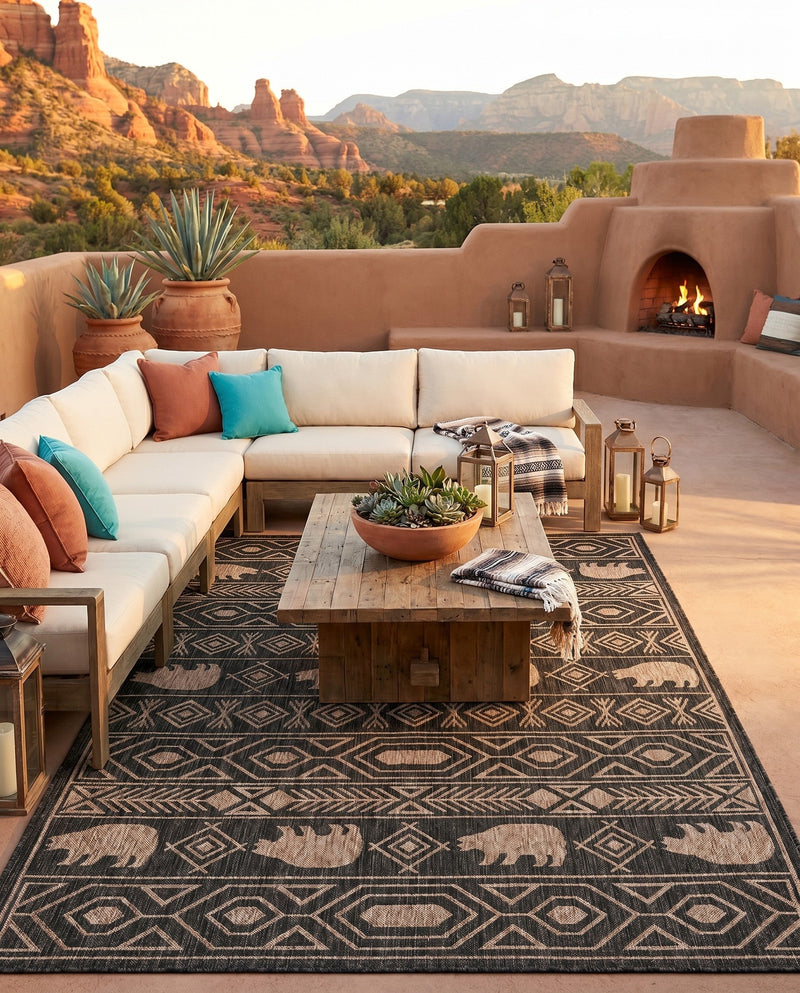 Mesa Oasis Rugs Collection Area Rug - Sundown Rectangle Black  lifestyle 40
