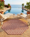 Savannah Pergola Collection Area Rug -  Pergola (Rust Red) Octagon Rust Red  lifestyle 82
