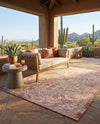 Tribal Terrace Treasures Collection Area Rug - Mayan Marina (Rust Red) Rectangle Rust Red  lifestyle 5