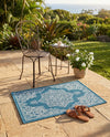 Patio Heritage Collection Area Rug -  Charleston (Teal) Rectangle Teal  lifestyle 27