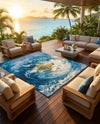 Urban Terrace Collection Area Rug -  Pergola Rectangle Blue  lifestyle 25