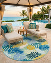 Seaside Blooms Collection Area Rug -  Sunkiss Round Multi  lifestyle 52