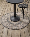 Patio Heritage Collection Area Rug -  Augusta (Charcoal) Round Charcoal  lifestyle 31