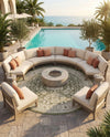 Tribal Terrace Treasures Collection Area Rug -  Incan Isle (Green) Round Green  lifestyle 34