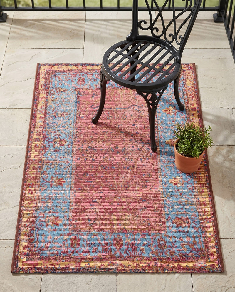 Patio Heritage Collection Area Rug -  Serenity Rectangle Vintage Salmon Coral  lifestyle 17