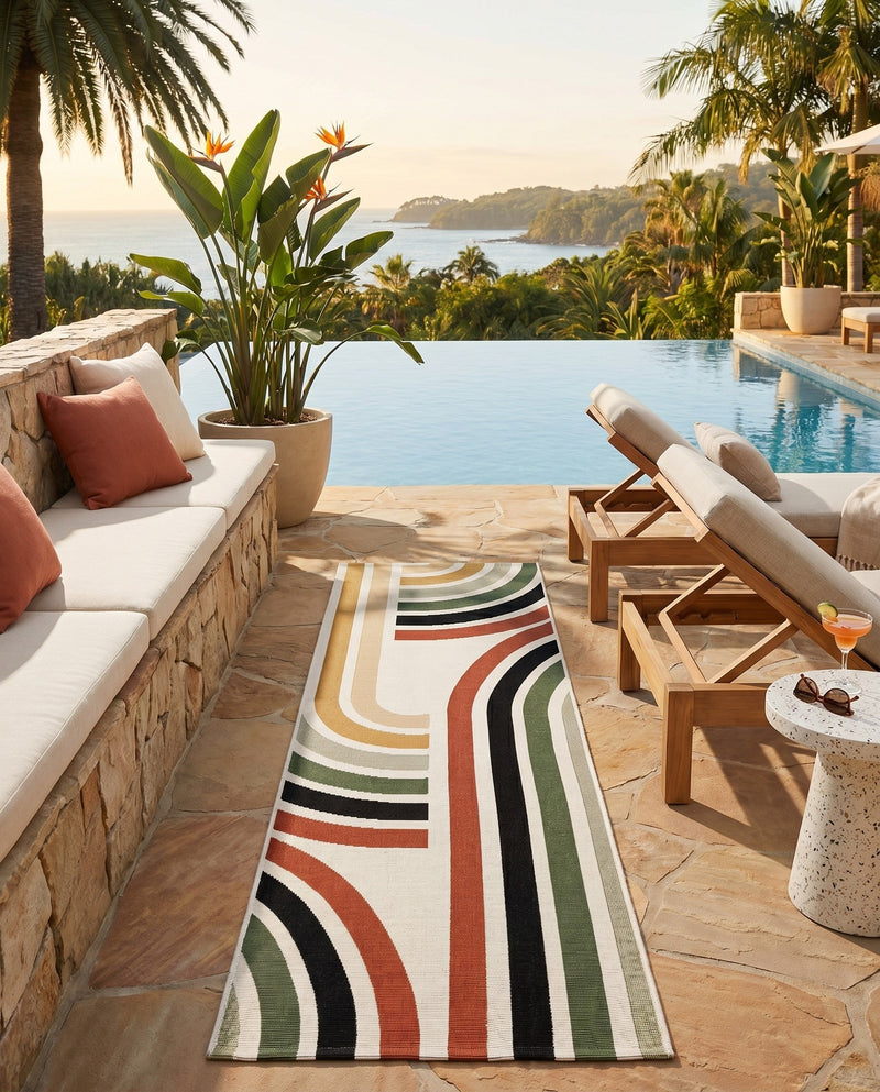 Urban Terrace Collection Area Rug -  Piazza Runner Multi  lifestyle 43