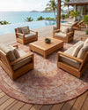 Patio Heritage Collection Area Rug -  Augusta (Rust Red) Round Rust Red  lifestyle 61
