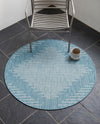 Urban Terrace Collection Area Rug -  Chelsea (Light Aqua) Round Light Aqua  lifestyle 28