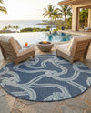 Seaside Haven Rugs Collection Area Rug -  Boardwalk Round Navy Blue  lifestyle 42