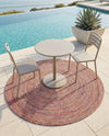 Sustainable Strands Indoor-Outdoor Oasis Collection Area Rug -  Sandbar (Multi) Round Multi  lifestyle 60